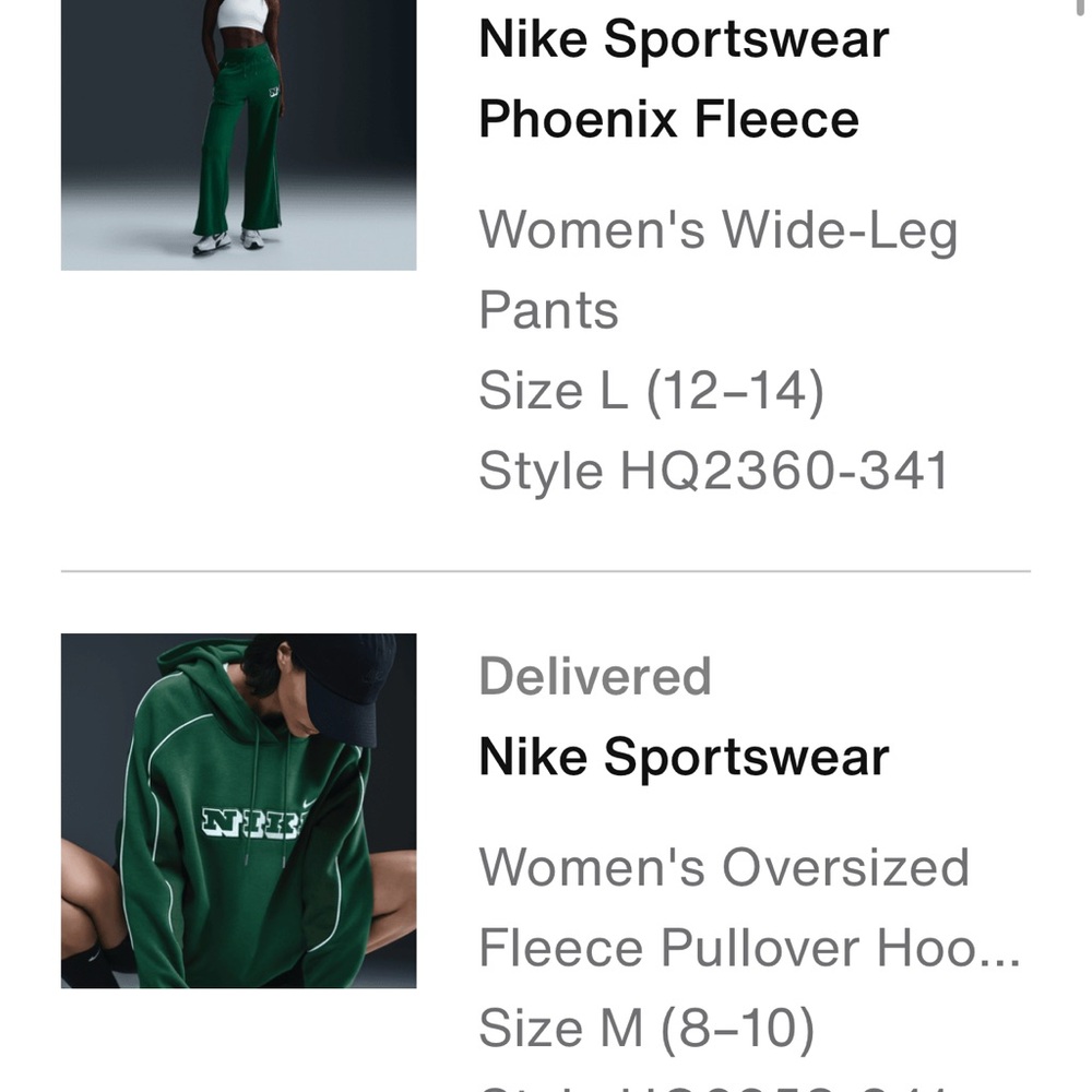 Nike Phoenix Fleece 2pc Set in Gorge Green Woman’s Hoodie -M and Sweatpants-L. - Picture 9 of 9